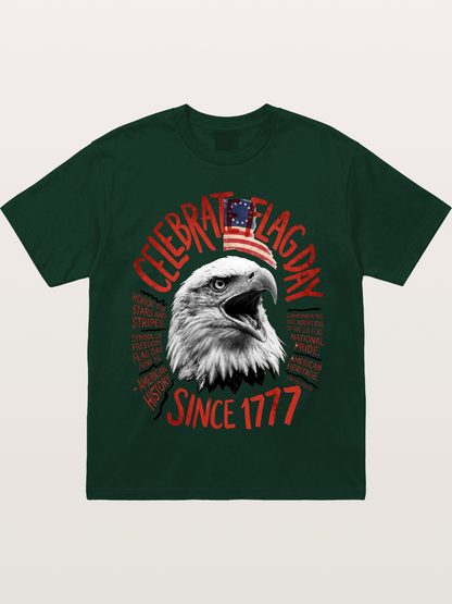 Eagle Celebrate Flag Day 1777 Gildan T-shirt