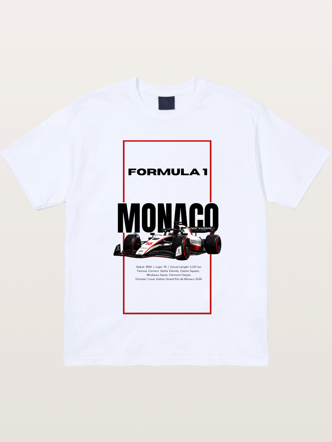 Monaco F1 Minimal Typography Gildan T-shirt