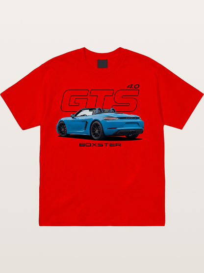 Porsche 718 Boxster GTS Print Cotton T-shirt