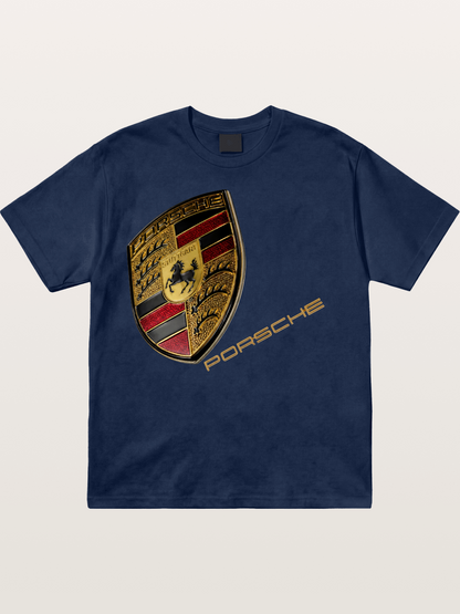Porsche Classic Emblem Art Cotton T-shirt