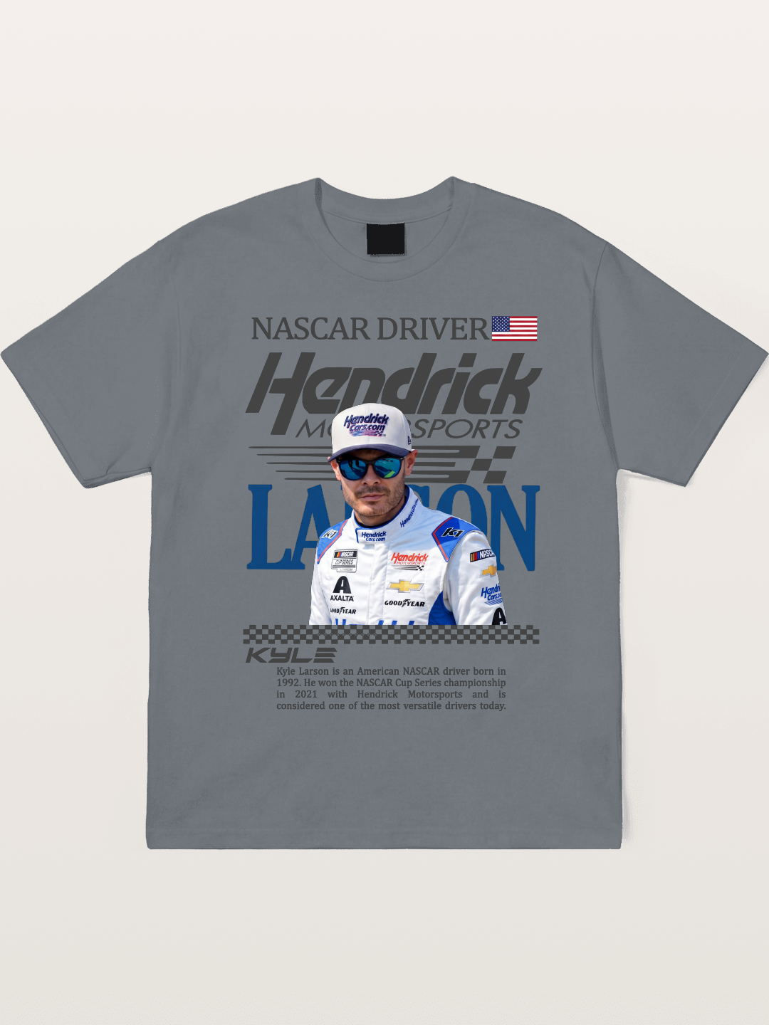 NASCAR Driver Kyle Larson Magazine Style Cotton T-shirt