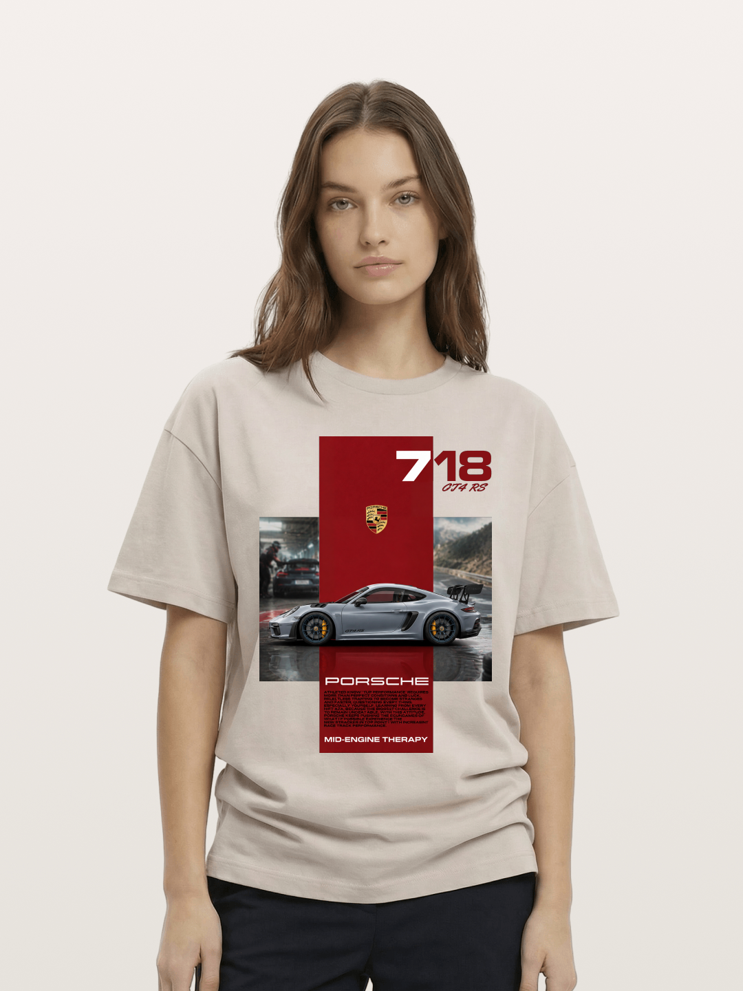 Porsche 718 GT4 RS Mid-Engine Therapy Cotton T-shirt