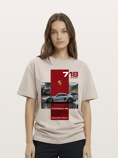Porsche 718 GT4 RS Mid-Engine Therapy Cotton T-shirt