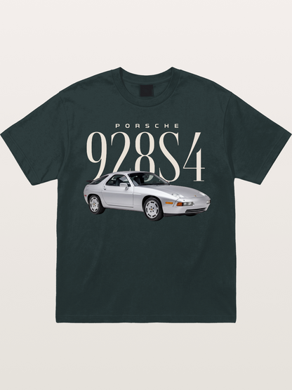 Porsche 928 S4 Silver Coupe Gildan T-shirt