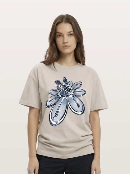 EDC Silver Chrome Daisy Art Cotton T-shirt