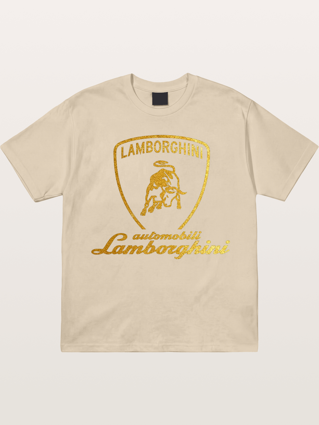 Lamborghini Gold Logo and Bull Shield Gildan T-shirt