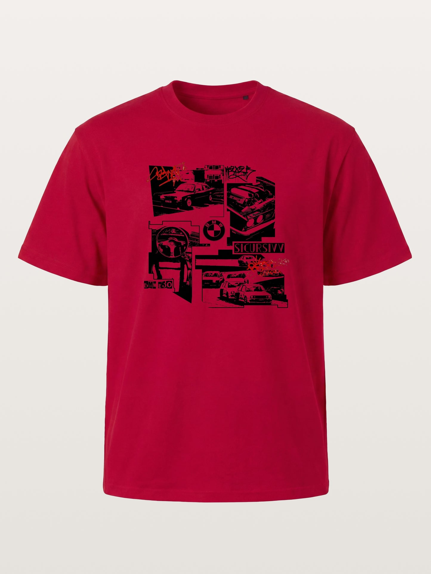 BMW E30 Collage Graffiti Art Gildan T-shirt