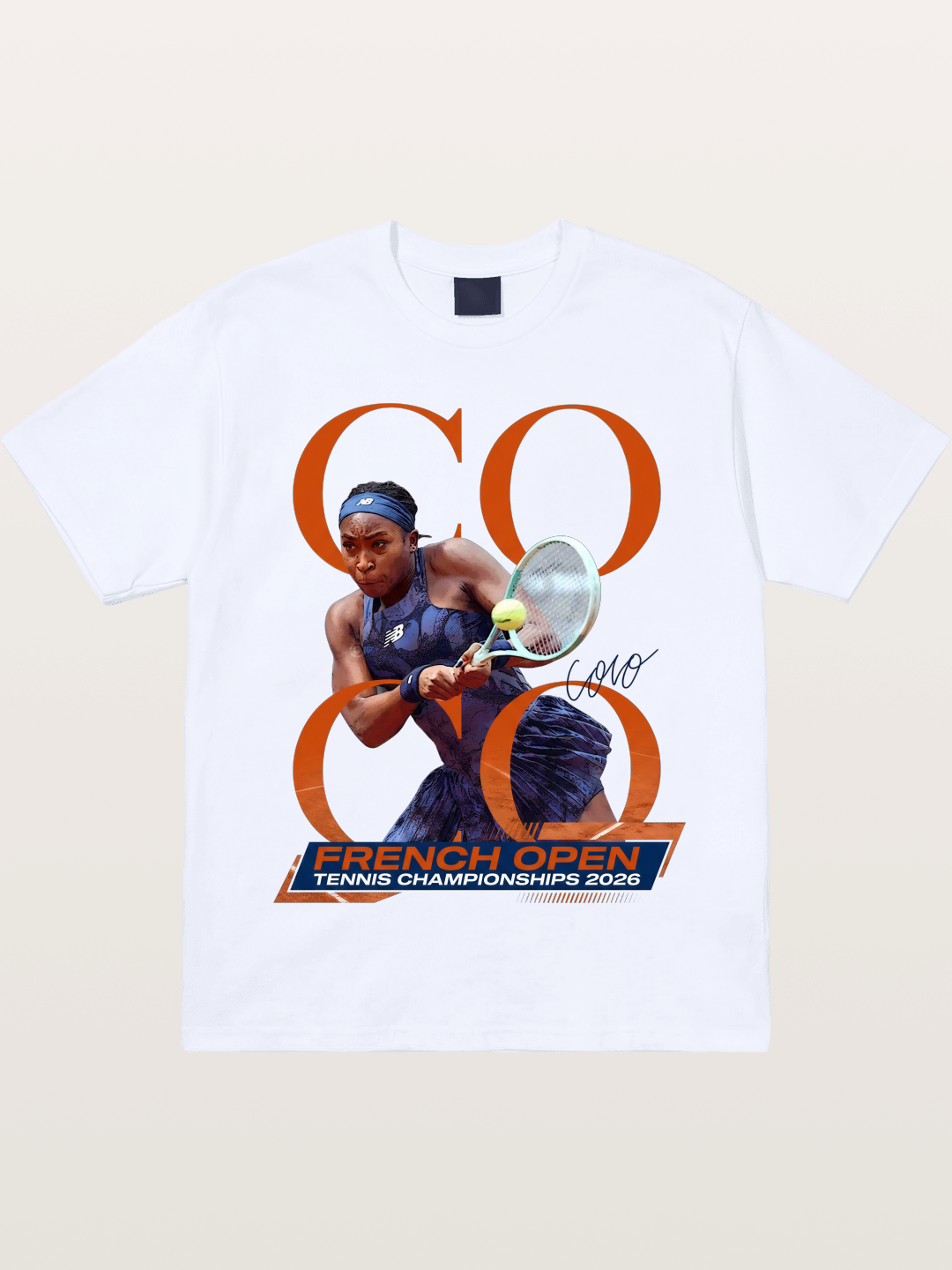 Coco Gauff French Open Portrait Gildan T-shirt