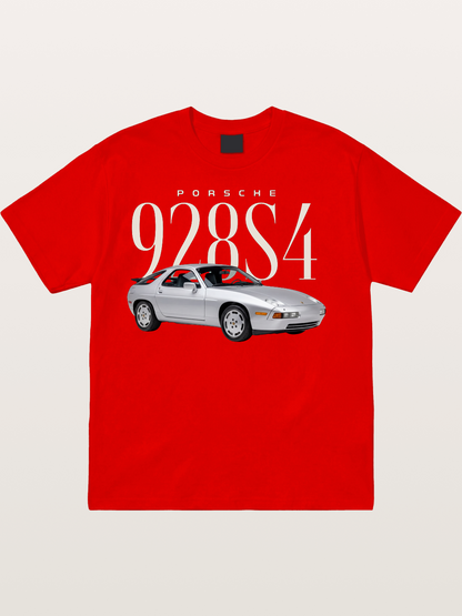 Porsche 928 S4 Silver Coupe Cotton T-shirt