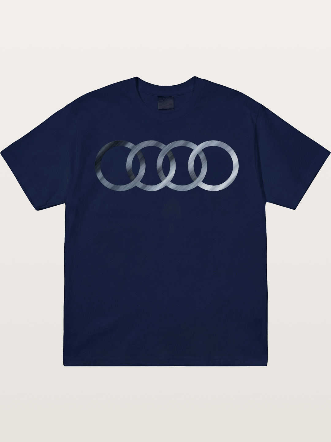 Audi Four Rings Brushed Metal Logo Gildan T-shirt