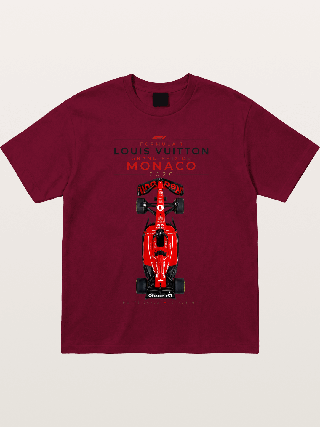 LV Monaco F1 Red Race Car Gildan T-shirt