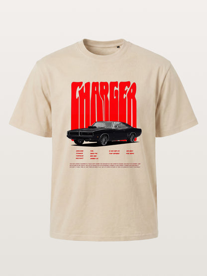 Red Charger Retro Muscle Print Gildan T-shirt