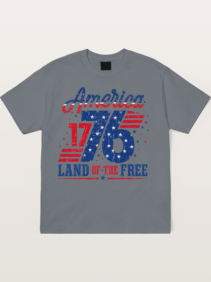 America 1776 Land Of The Free Cotton T-shirt