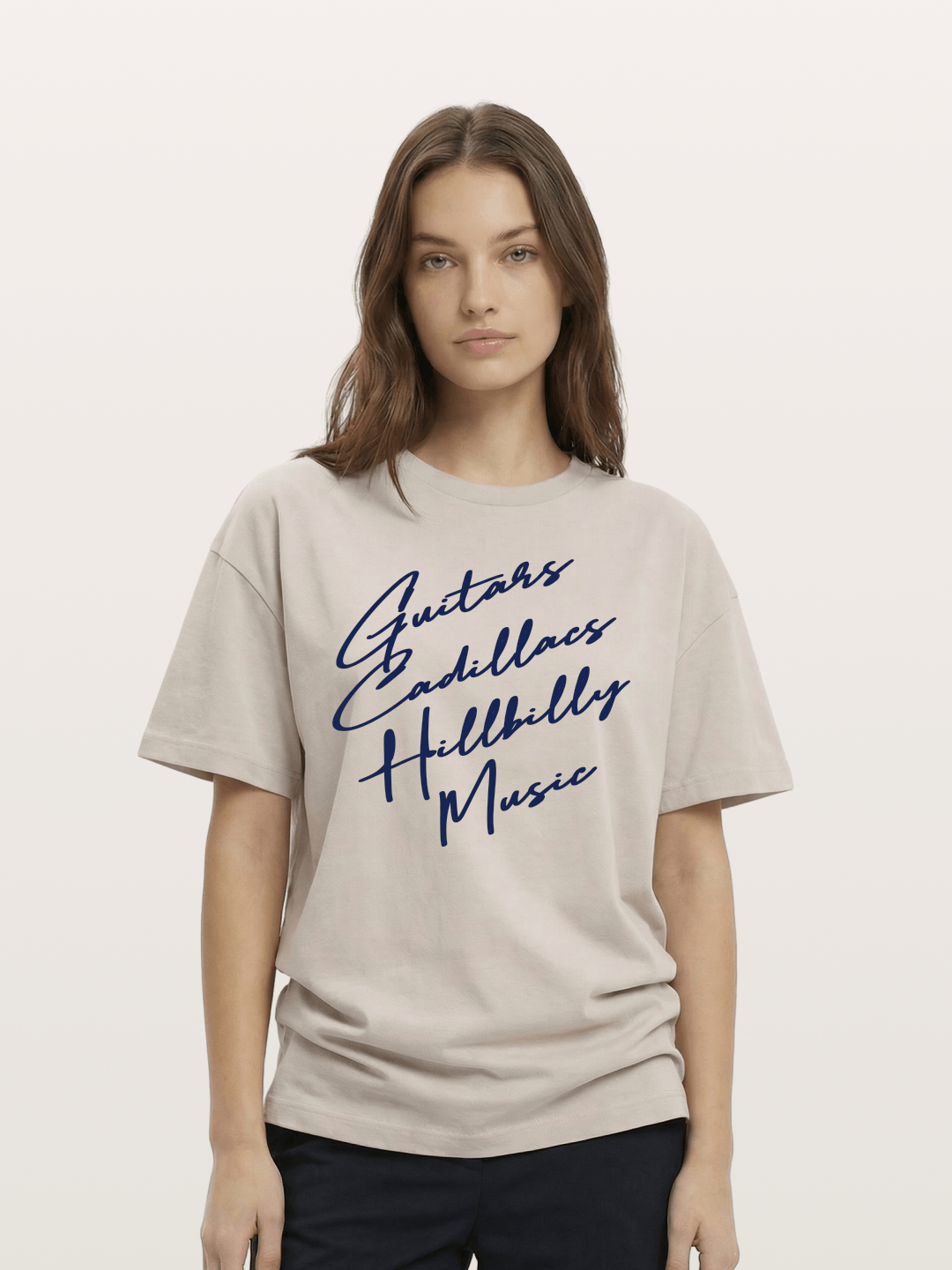 Guitars & Cadillacs Music Print Cotton T-shirt