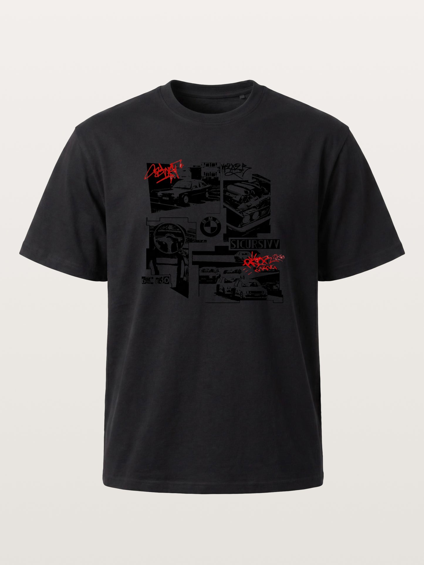 BMW E30 Collage Graffiti Art Gildan T-shirt