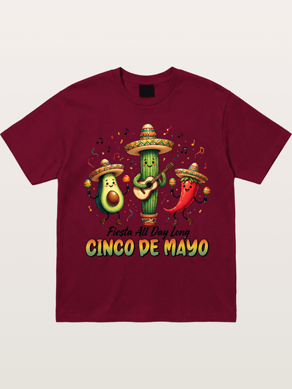Mexican Fiesta Cartoon Characters Gildan T-shirt