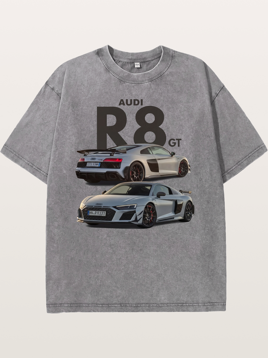 Audi R8 GT Front Rear View Washed T-shirt