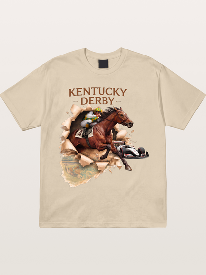 Derby Horse & Race Car Collage Design Gildan T-shirt