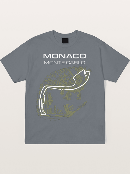 Monaco Grand Prix Vintage City Circuit Map Cotton T-shirt