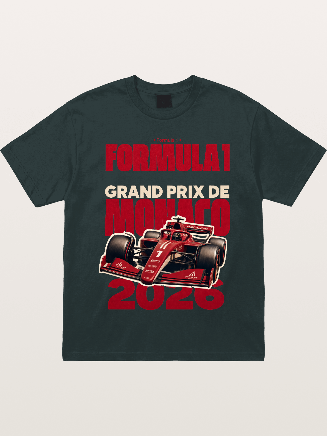 Monaco F1 2026 Red Print Gildan T-shirt