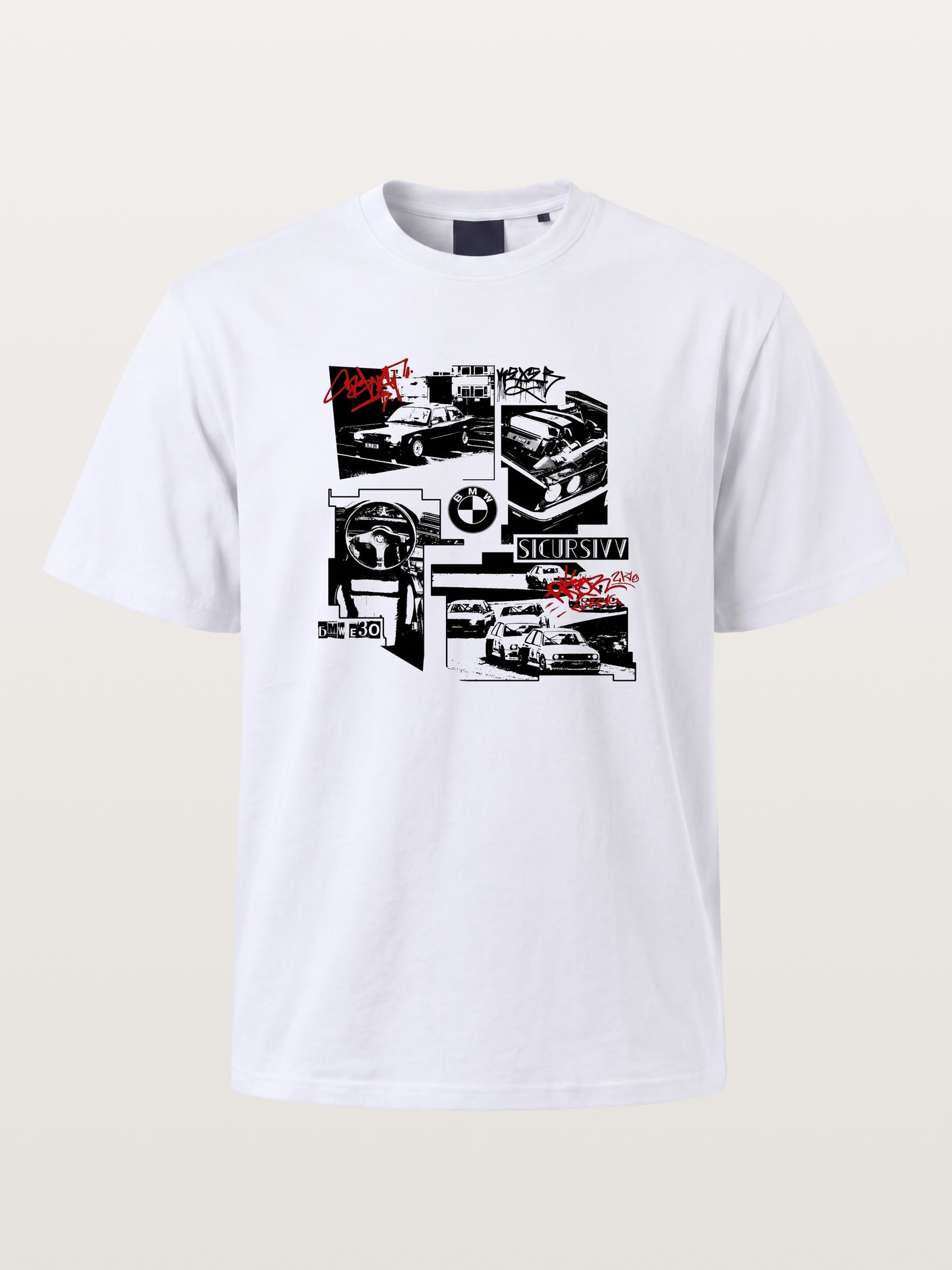 BMW E30 Collage Graffiti Art Gildan T-shirt