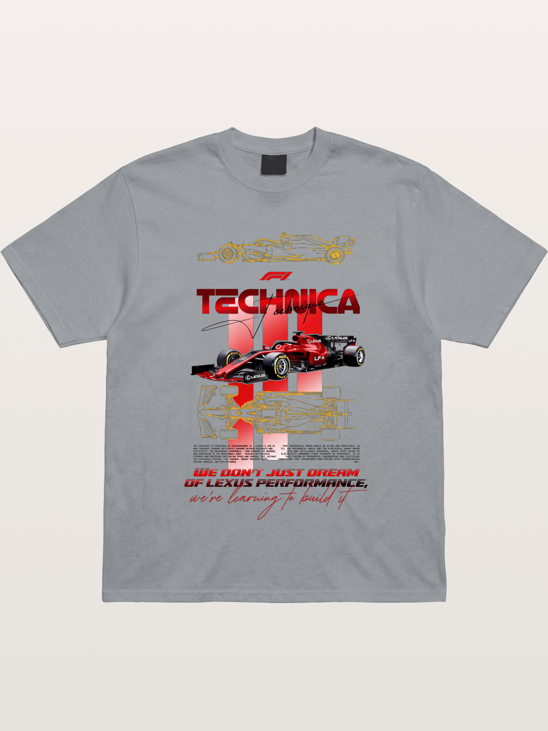 Red F1 Lexus Tech Racing Card Gildan T-shirt