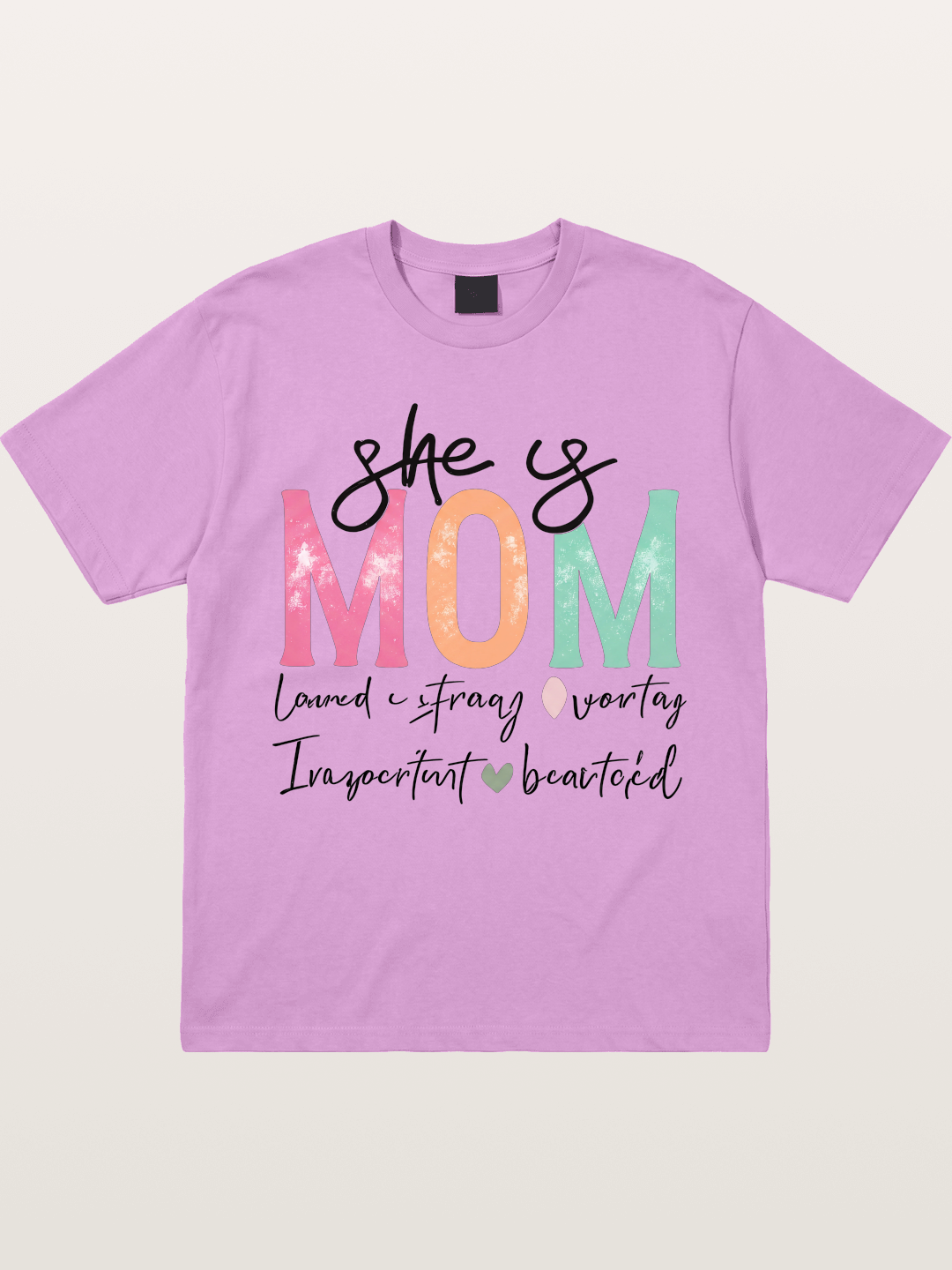 She is Mom Boho Pastel Print Gildan T-shirt