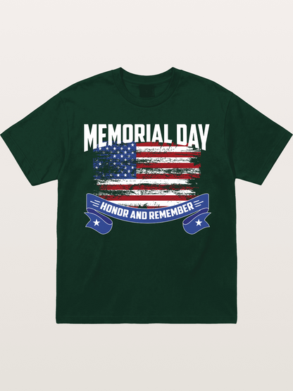 Honor and Remember Memorial Day Flag Gildan T-shirt
