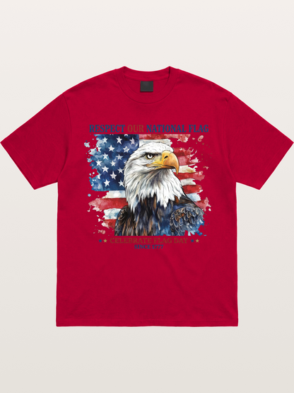Watercolor Eagle Flag Day Art Gildan T-shirt