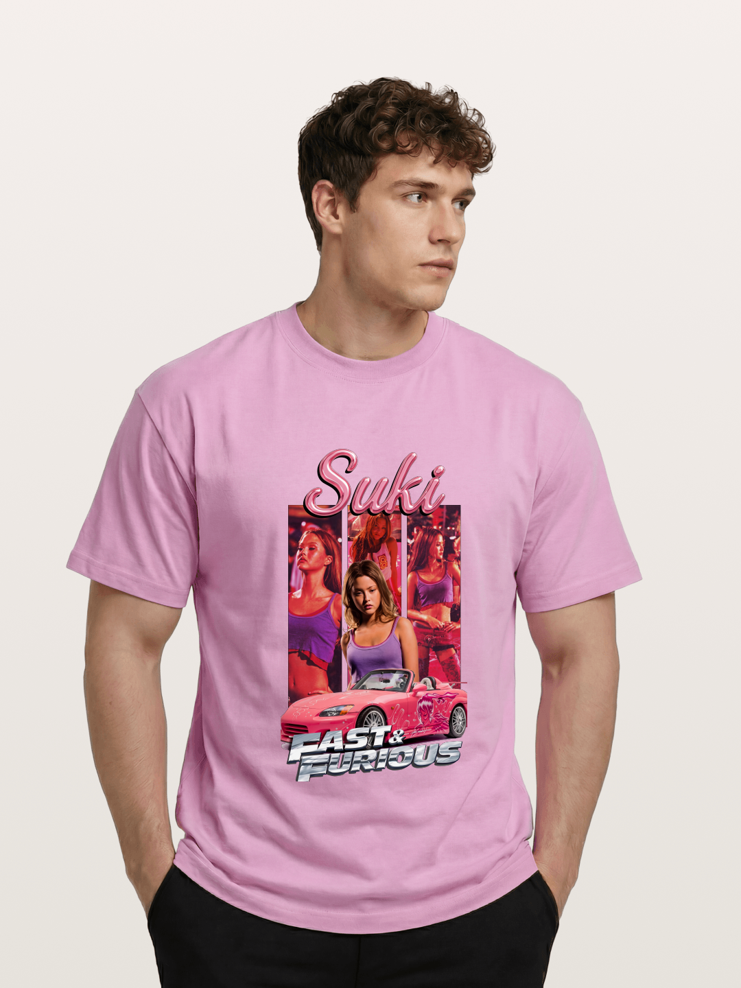 Fast & Furious Pink Crew Gildan T-shirt