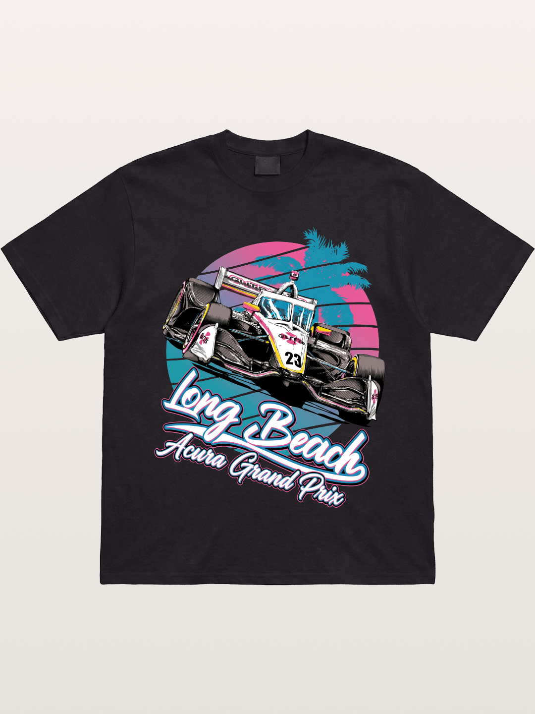 Retro Long Beach Race Graphic Gildan T-shirt