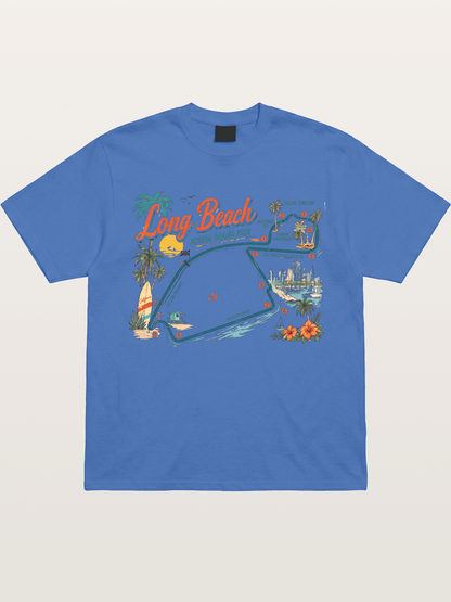 Long Beach Circuit Track Map Graphic Gildan T-shirt