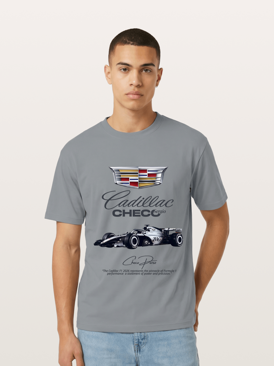 Checo Perez Cadillac F1 Print Gildan T-shirt