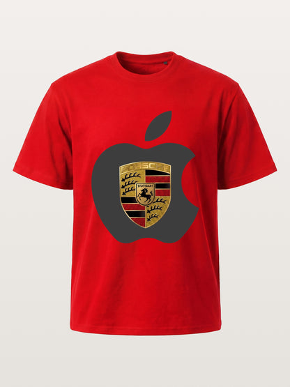 Porsche Crest Inside Apple Outline Cotton T-shirt