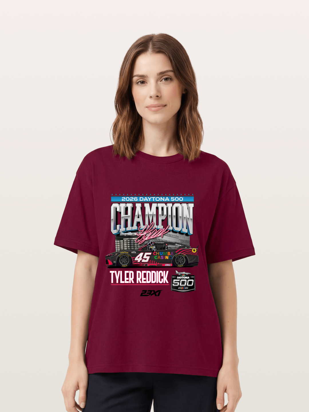 Tyler Reddick Daytona 500 Champion Print Gildan T-shirt