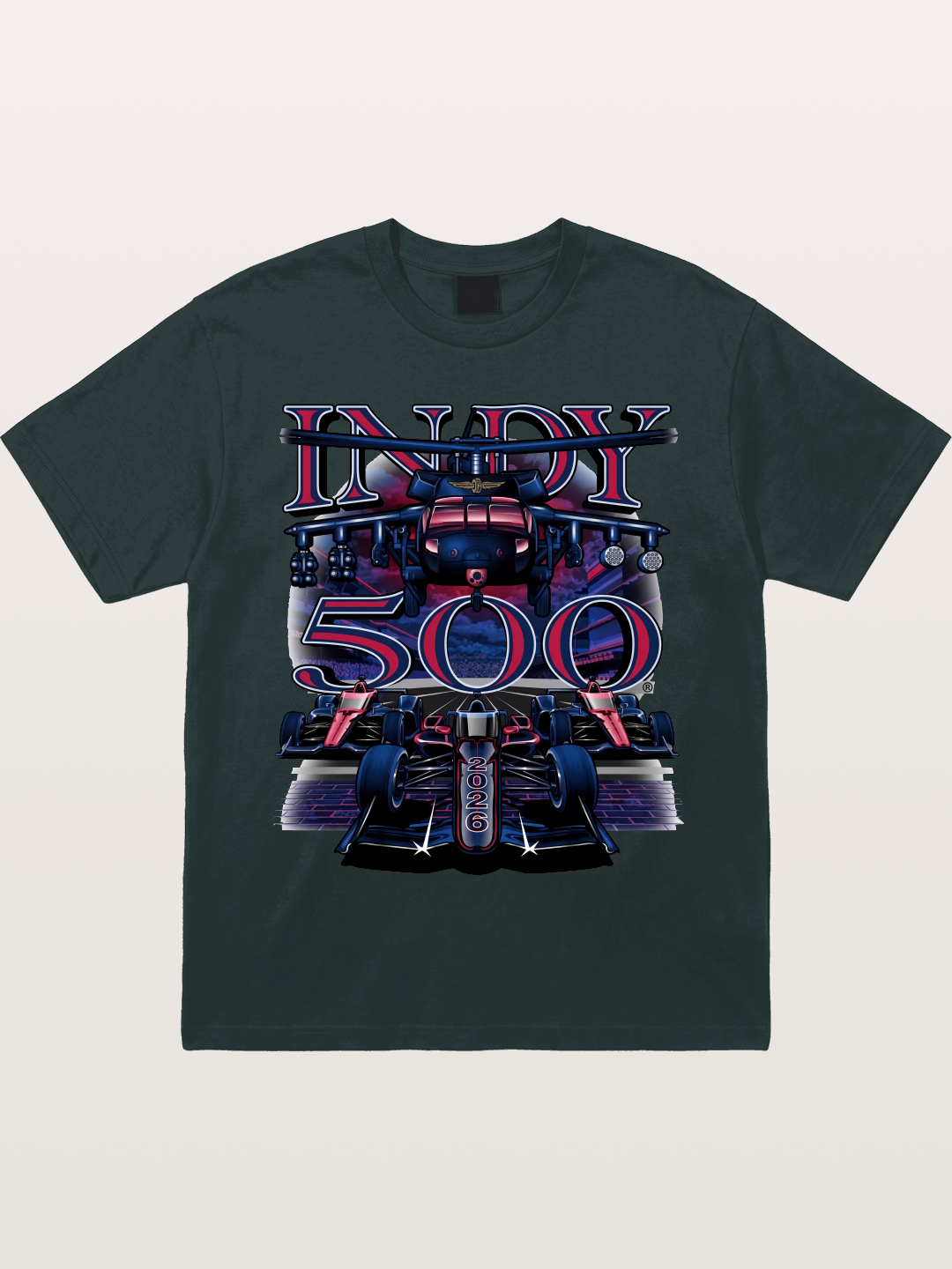 Indy 500 2026 Race Car Neon Art Gildan T-shirt