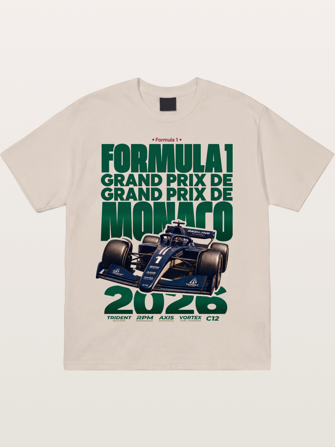Navy Monaco F1 Grand Prix Art Cotton T-shirt