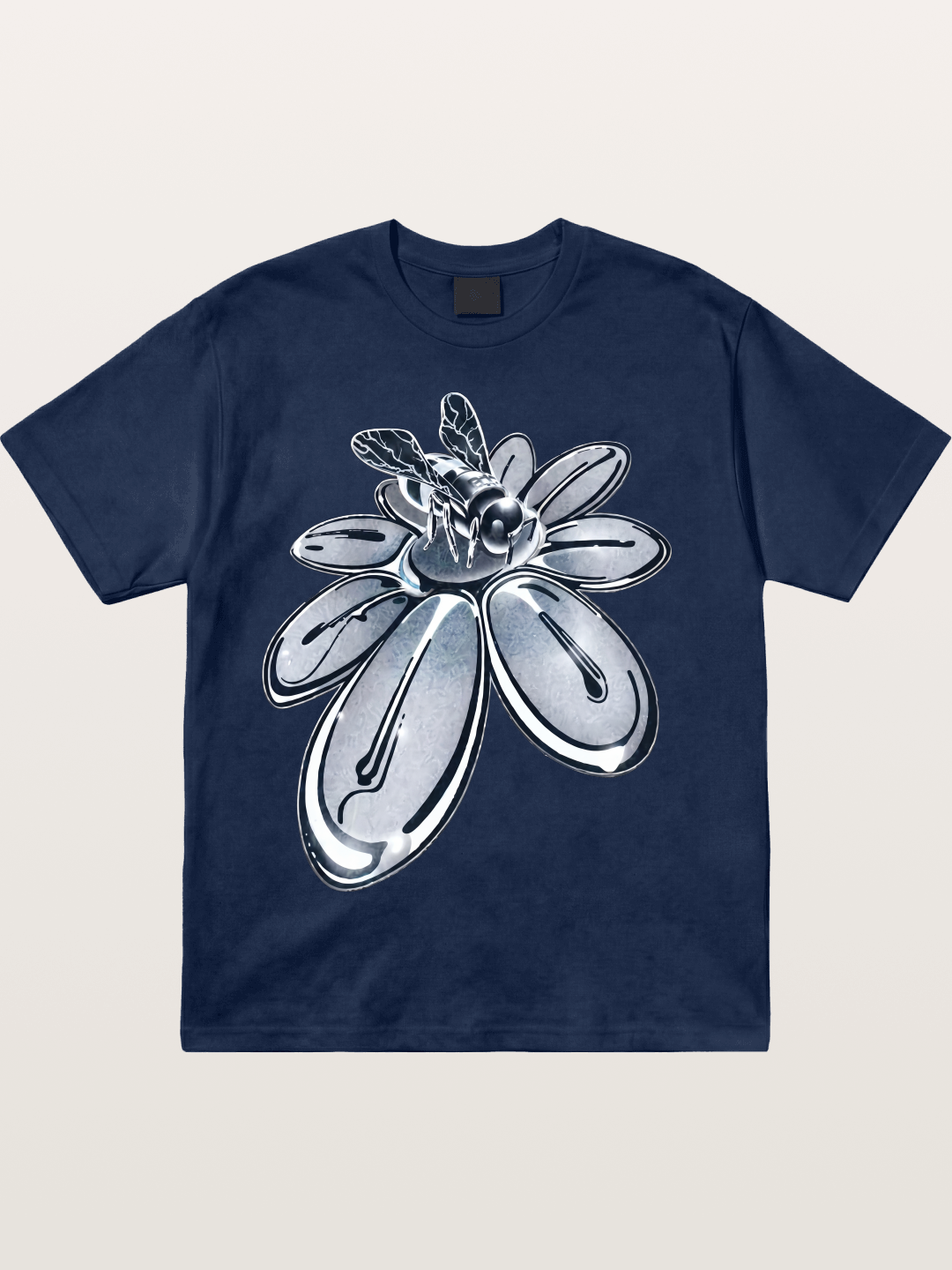 EDC Silver Chrome Daisy Art Cotton T-shirt