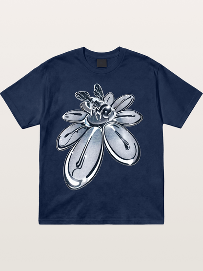 EDC Silver Chrome Daisy Art Cotton T-shirt