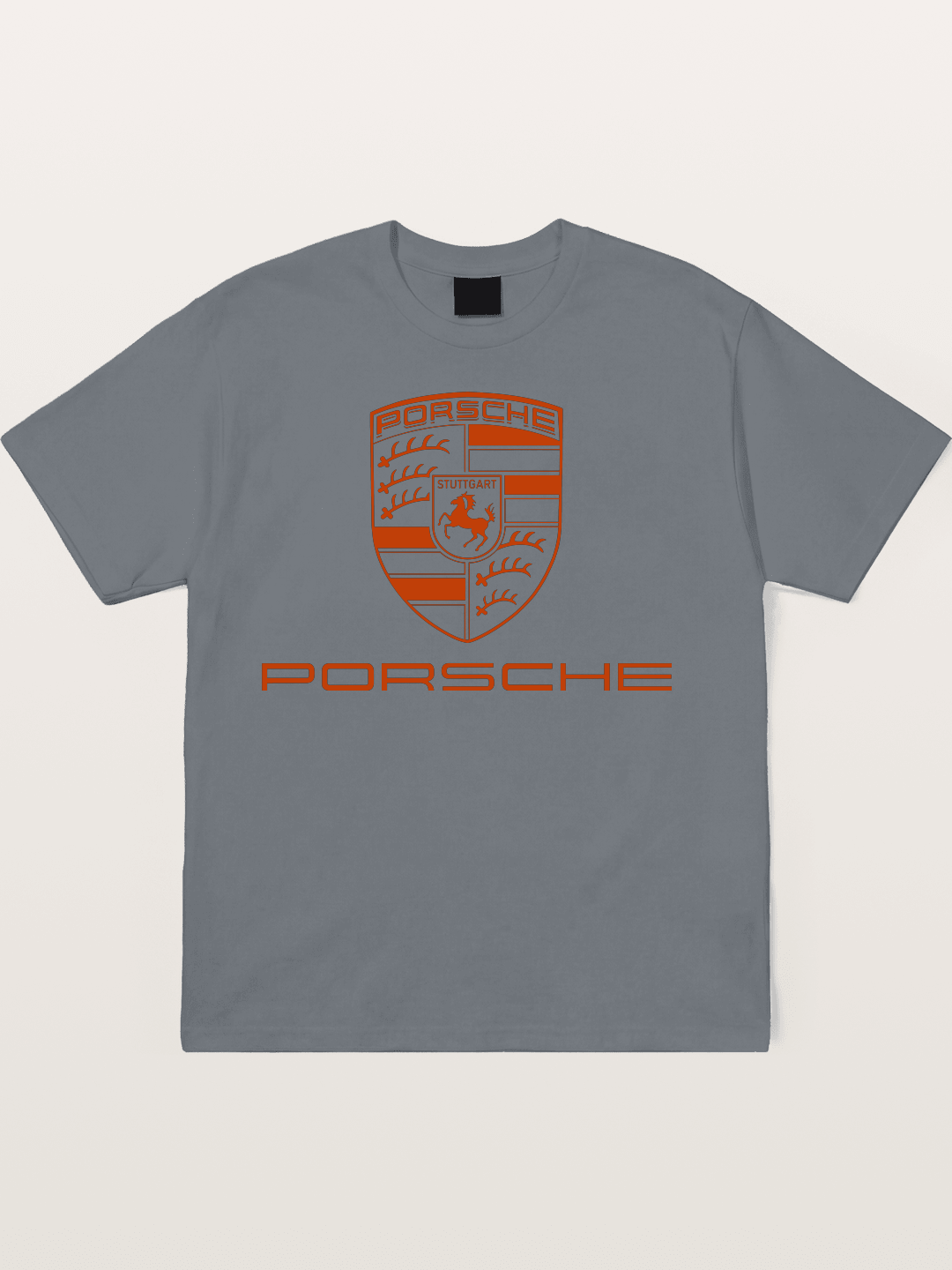 Porsche Crest Orange White Logo Cotton T-shirt