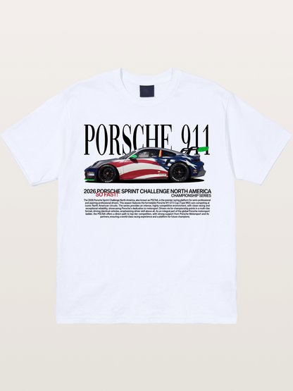 Porsche 911 Sprint Challenge Livery Gildan T-shirt
