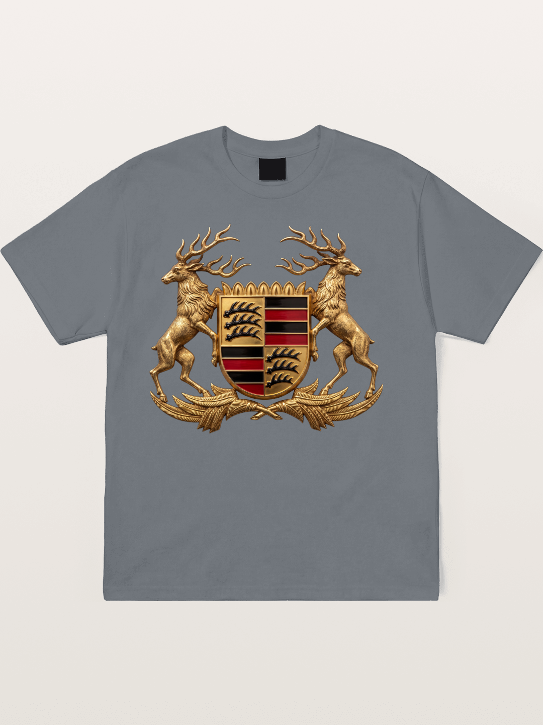 Porsche Crest Deer Artwork Cotton T-shirt