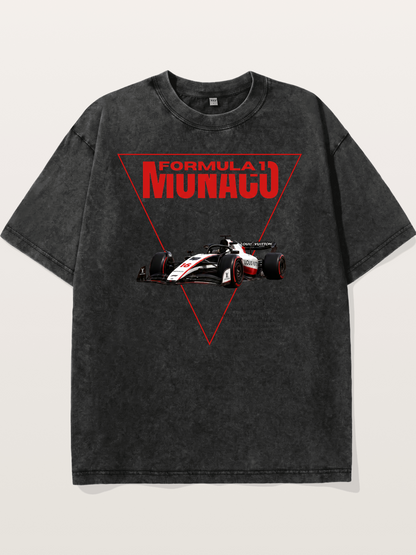 Red Triangle F1 Monaco Artwork Washed T-shirt