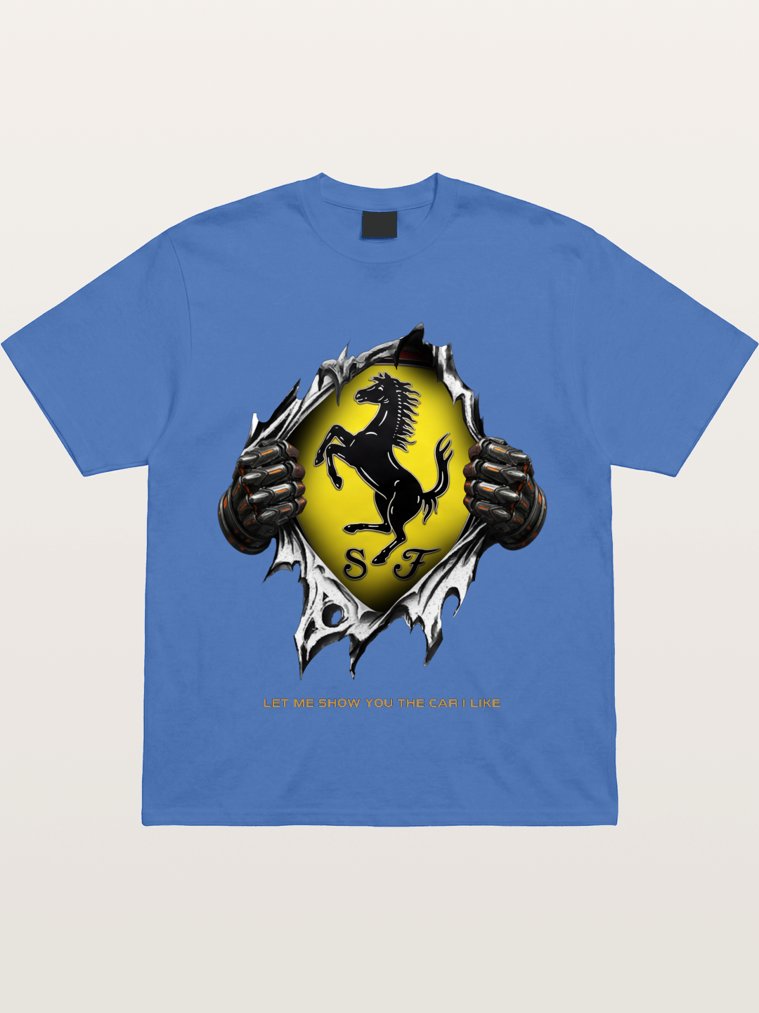 Ferrari Prancing Horse Tear Through Gildan T-shirt