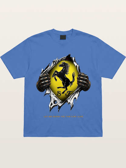 Ferrari Prancing Horse Tear Through Gildan T-shirt