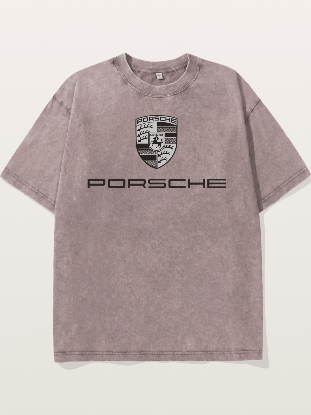 Monochrome Porsche Crest Washed T-shirt