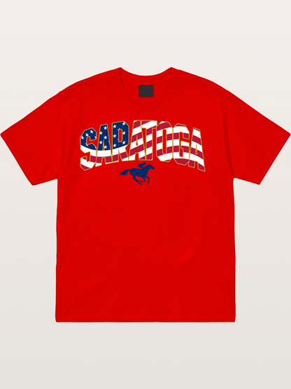 Saratoga Horse Racing American Colors Cotton T-shirt