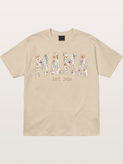 Floral Mama Est 2026 Design Gildan T-shirt