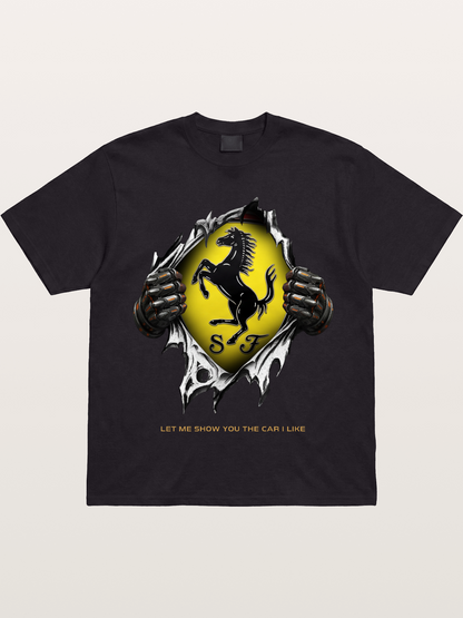 Ferrari Prancing Horse Tear Through Gildan T-shirt
