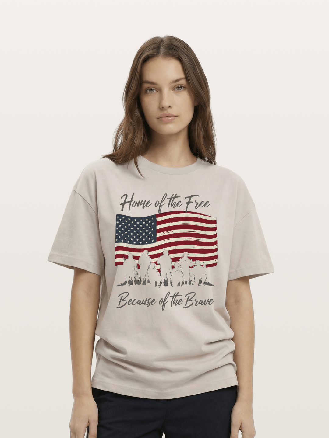 Home of the Free Because of the Brave Cotton T-shirt